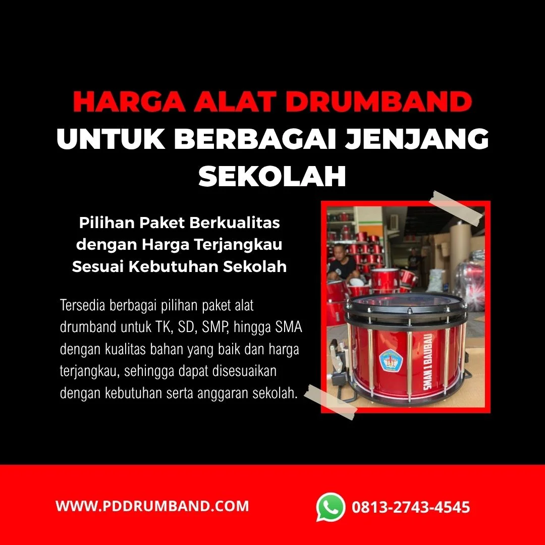 harga alat drumband untuk TK SD SMP dan SMA