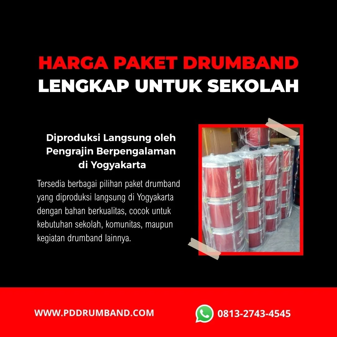 paket alat drumband dari produsen Yogyakarta siap dikirim ke seluruh Indonesia