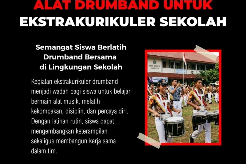 Alat Drumband Sekolah Lengkap untuk Kegiatan Ekstrakurikuler