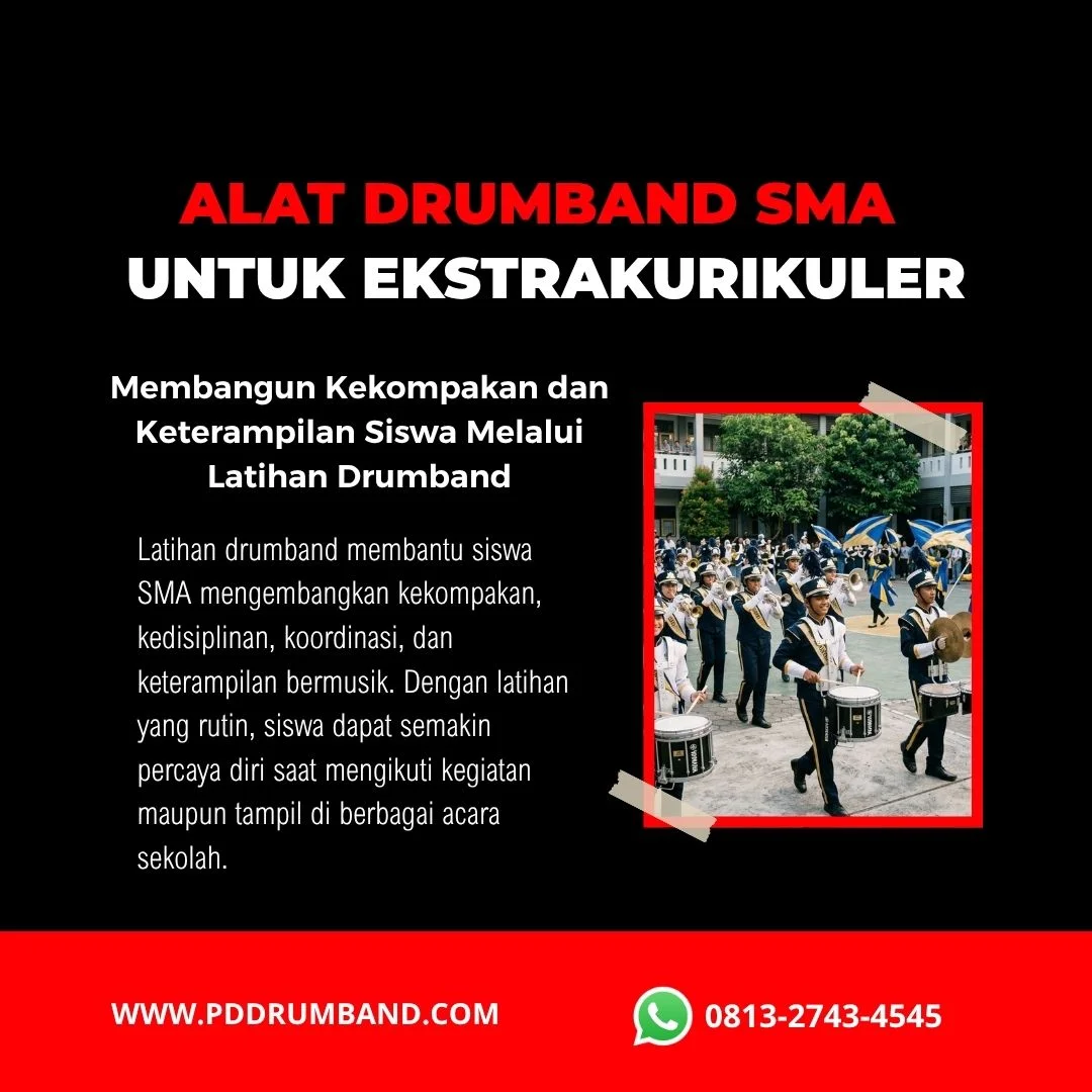 Alat drumband SMA lengkap untuk kegiatan ekstrakurikuler