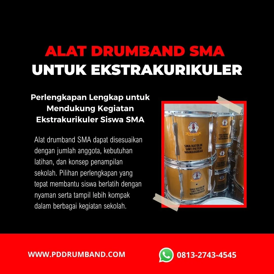 Alat drumband SMA lengkap untuk kegiatan ekstrakurikuler