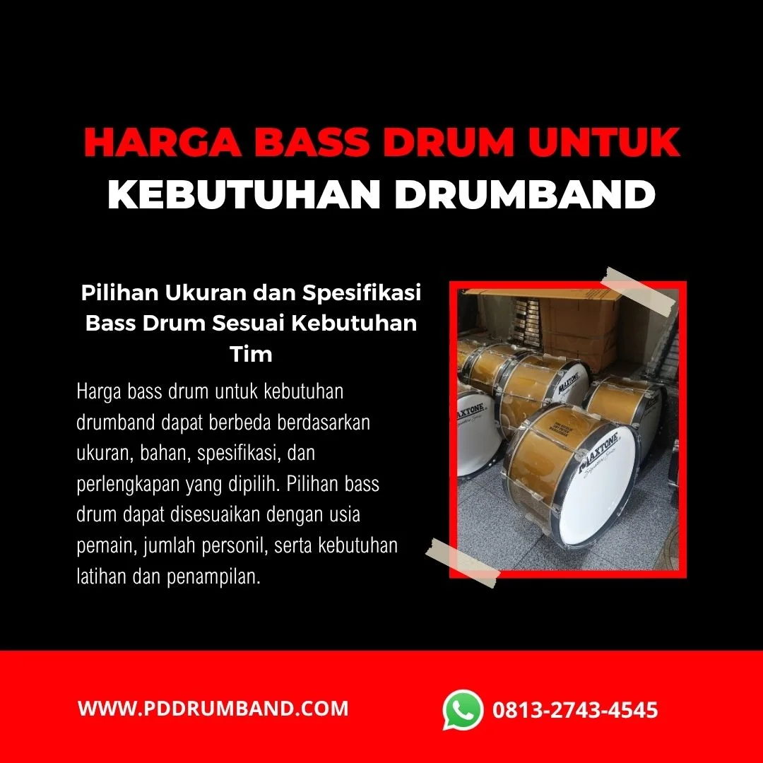 Harga bass drum drumband berbagai ukuran untuk kebutuhan sekolah
