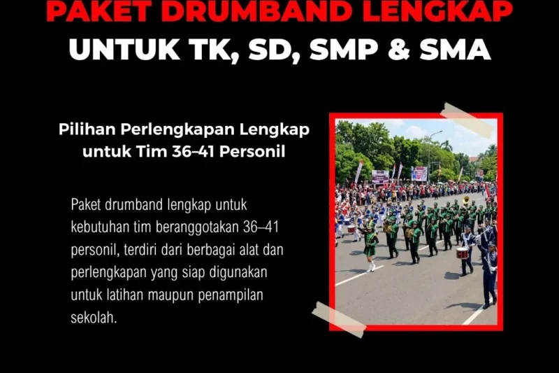 Paket Drumband Lengkap untuk TK, SD, SMP, dan SMA