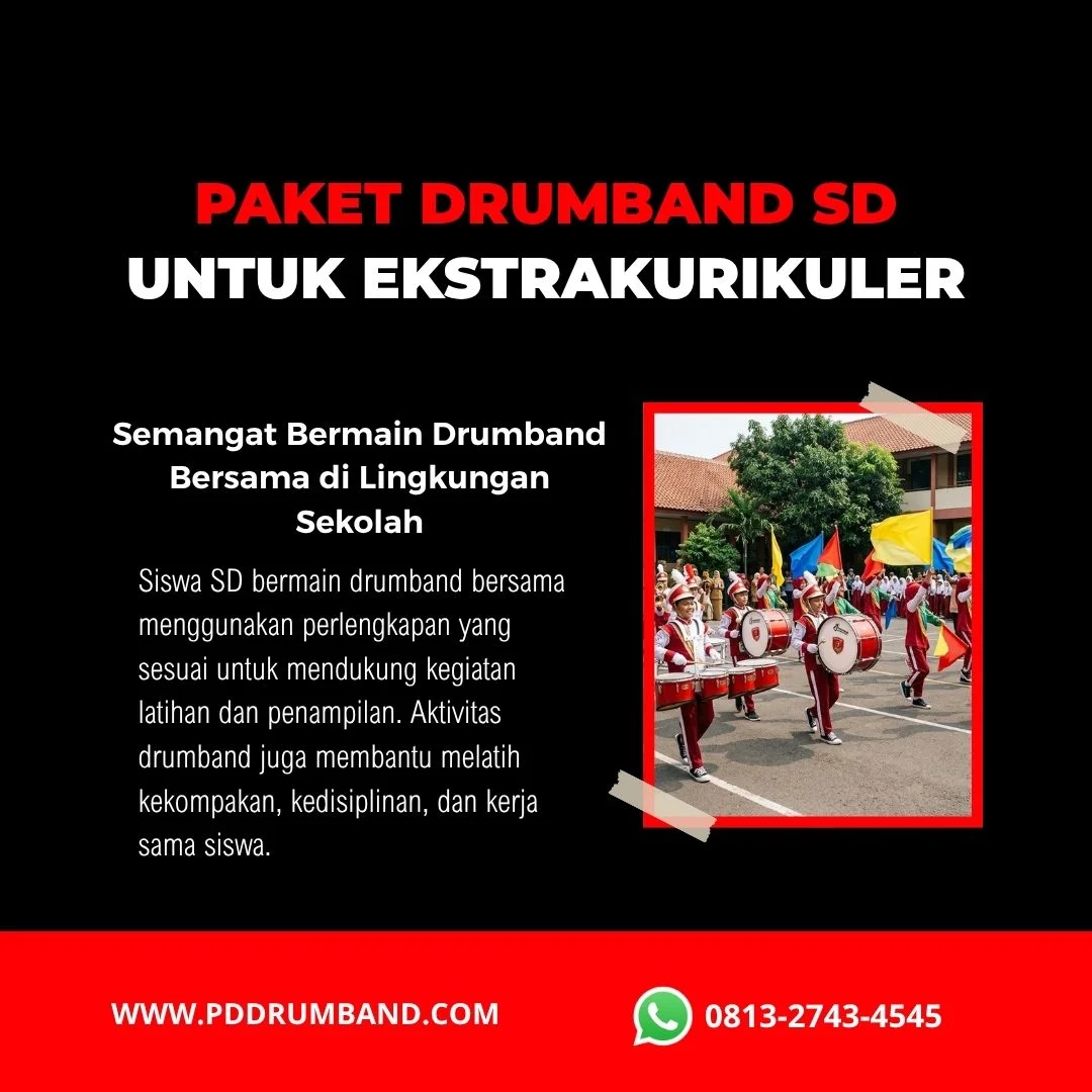 Paket drumband SD untuk kegiatan ekstrakurikuler sekolah