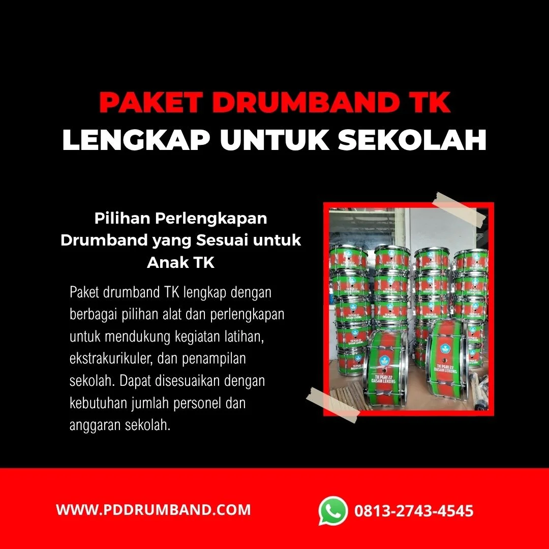 Paket drumband TK lengkap 36 personil