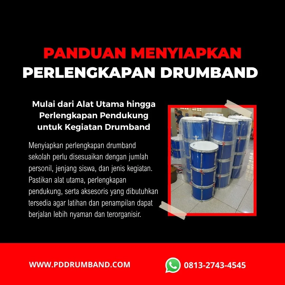Siswa menggunakan perlengkapan drumband untuk kegiatan sekolah
