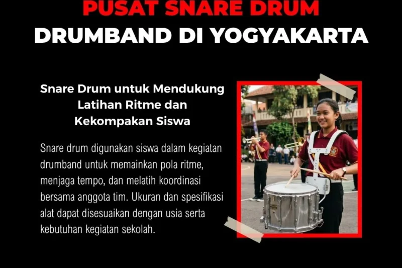 Snare drum drumband untuk kegiatan sekolah dan latihan siswa