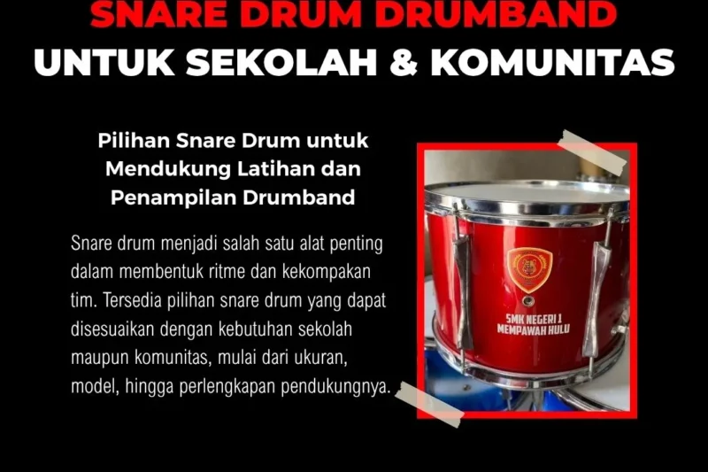 Snare drum drumband untuk latihan siswa sekolah