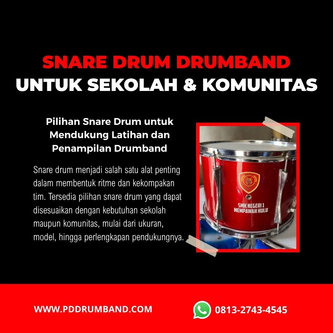Snare drum drumband untuk latihan siswa sekolah