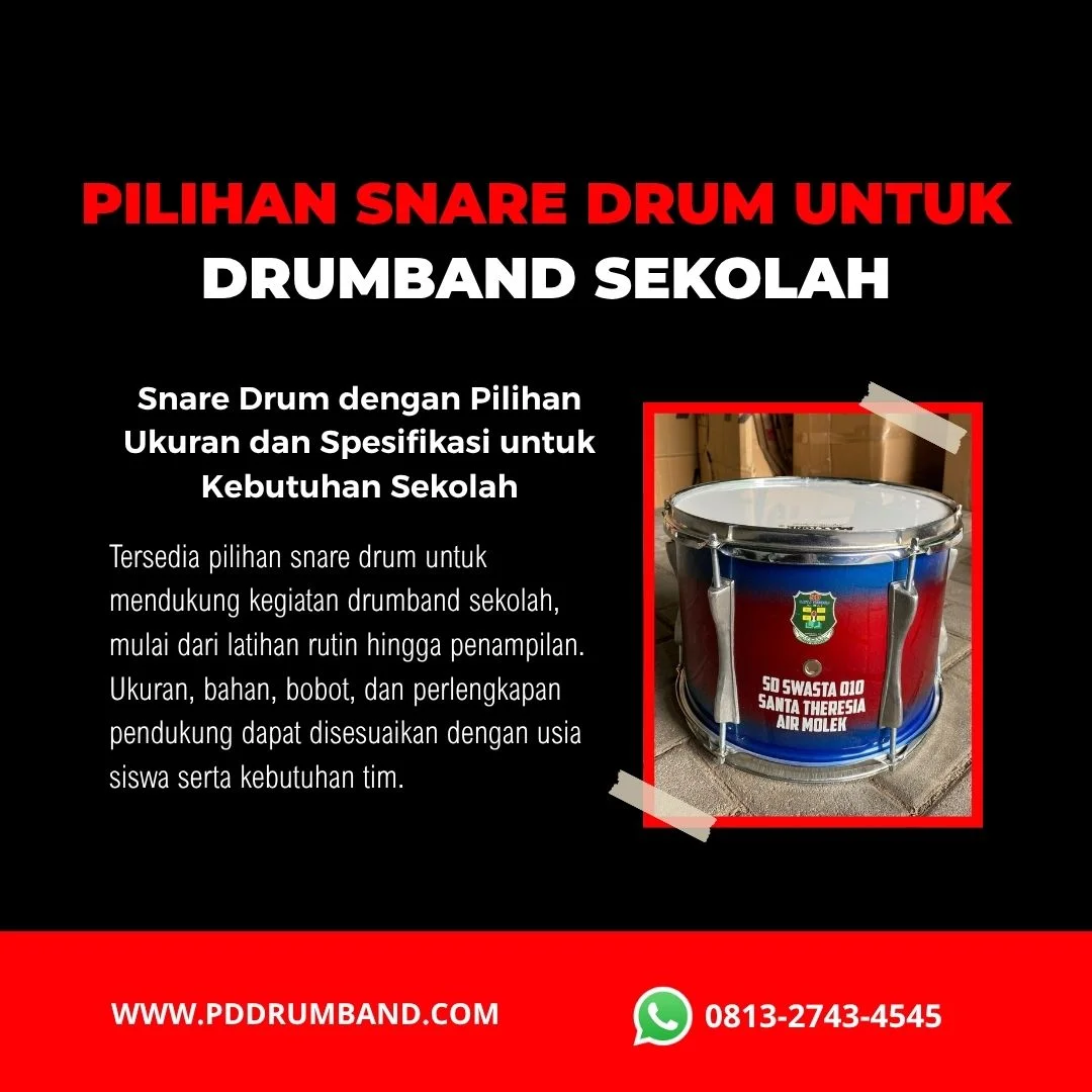 Snare drum sekolah untuk kegiatan drumband TK SD SMP dan SMA