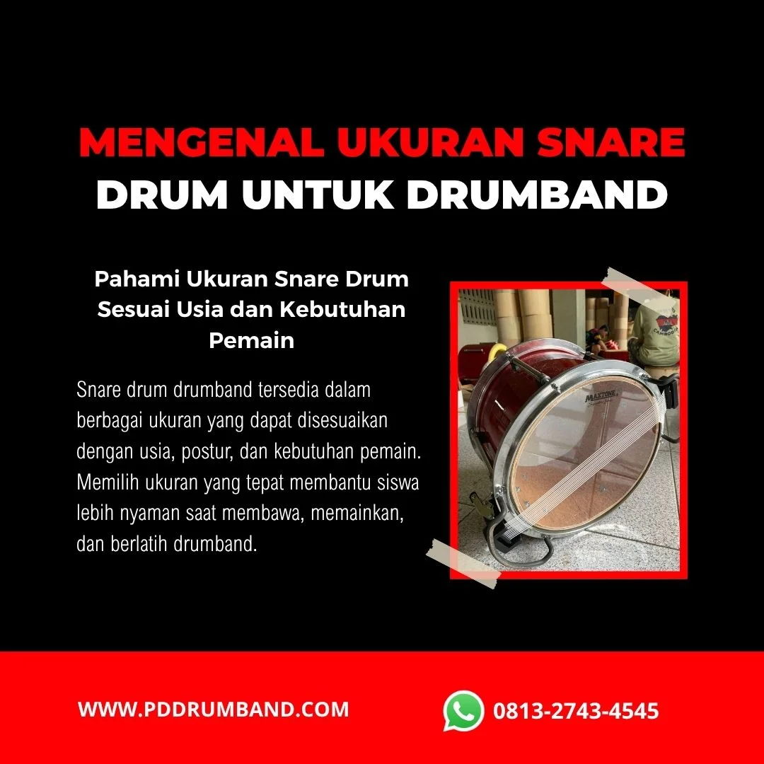 Ukuran snare drum drumband TK SD SMP dan SMA