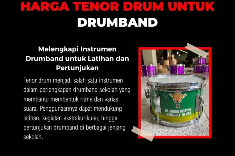 Tenor drum drumband untuk kebutuhan sekolah TK SD SMP dan SMA