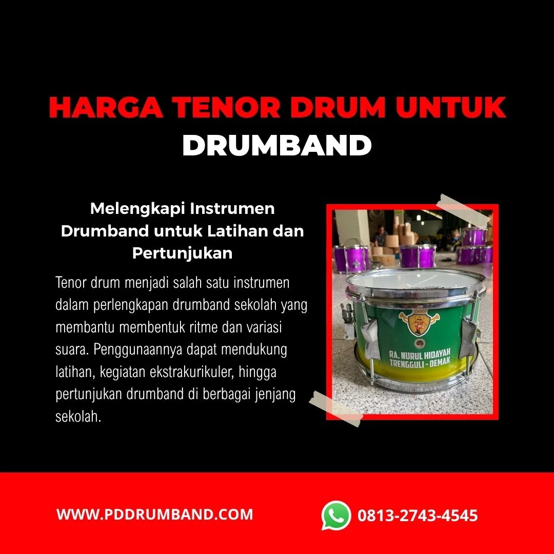 Tenor drum drumband untuk kebutuhan sekolah TK SD SMP dan SMA
